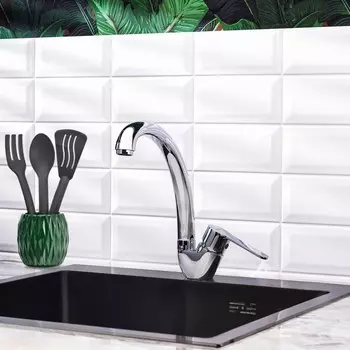 Смеситель для кухни BOOU B8289-10F, однорычажный, высокий излив, хром