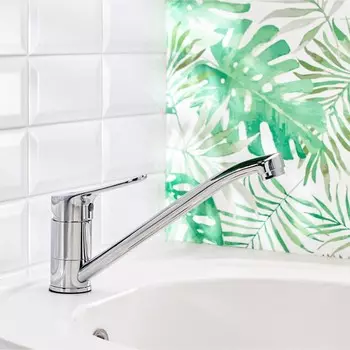 Смеситель для кухни BOOU B8290-14, однорычажный, поворотный излив, хром