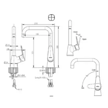 Смеситель для кухни BRAVAT Eco F7111147C-1, однорычажный с высоким изливом, хром