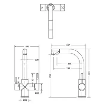 Смеситель для кухни BRAVAT Palace F729261CP-RUS, высокий излив, с краном питьевой воды, хром 50486