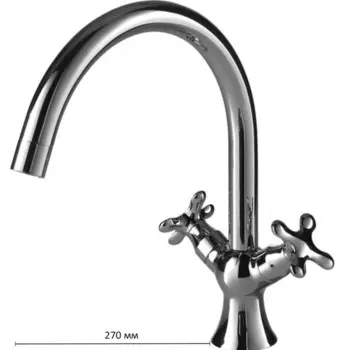 Смеситель для кухни BRAVAT Summer Rain F777111C, двухвентильный, латунь, хром