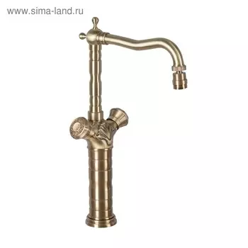 Смеситель для кухни Bronze de Luxe 21973K, двухвентильный, поворотный аэратор, латунь