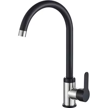 Смеситель для кухни CULTO MARK MK01KI, однорычажный, высокий излив 202 мм, черный