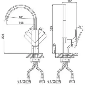 Смеситель для кухни D&K DA1432412, зеленый/хром