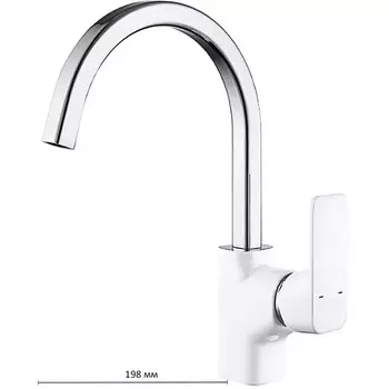 Смеситель для кухни D&K DA1432416, белый/хром