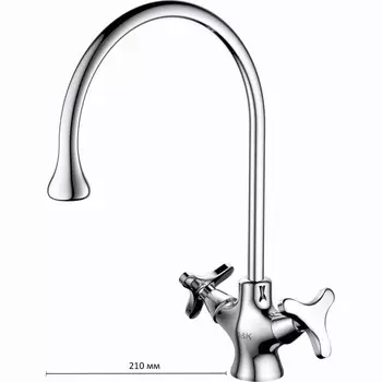 Смеситель для кухни D&K Hessen Goethe DA1382441, двухвентильный, хром