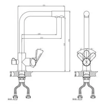Смеситель для кухни D&K Rhein.Marx DA1391601, однорычажный, хром