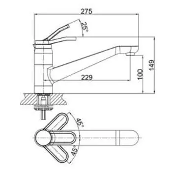 Смеситель для кухни D&K Venice Rialto DA1062341, однорычажный, хром