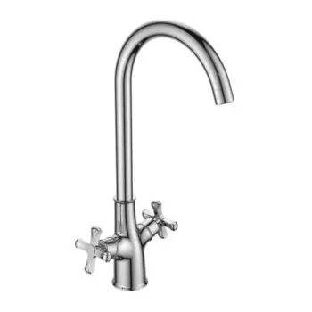 Смеситель для кухни DECOROOM DR52028, двухвентильный, длина излива 179 мм, хром