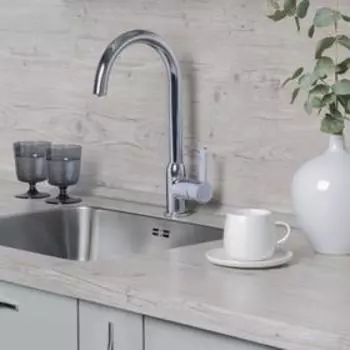 Смеситель для кухни DEVIDA DVS1508-16, выход для питьевой воды, поворотный излив, хром