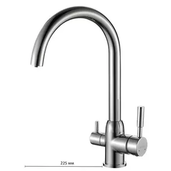 Смеситель для кухни DEVIDA DVS1508-20, выход для питьевой воды, поворотный излив, хром