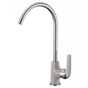 Смеситель для кухни Eleanti одноручный, картридж 35 мм, крепеж гайка, цвет бежевый, хром