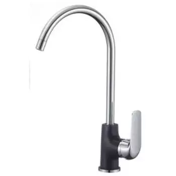 Смеситель для кухни Eleanti одноручный, картридж 35 мм, крепеж гайка, цвет чёрный, хром