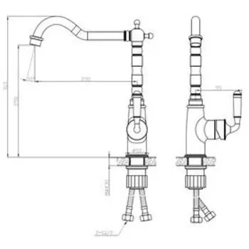 Смеситель для кухни ESKO FLORENCE FR 03 B, с L-изливом, цвет черный