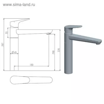 Смеситель для кухни Esko Kitchen K9, с высоким поворотным изливом, цвет хром