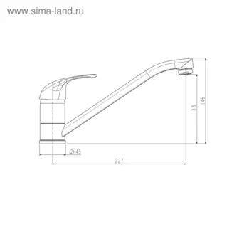 Смеситель для кухни ESKO Riga RG 05, излив 235 мм, хром