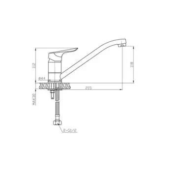 Смеситель для кухни ESKO RIO 05, излив 235 мм, цвет хром