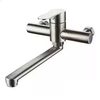 Смеситель для кухни Fashun A54601, однорычажный, настенный, излив 230 мм, нерж.сталь, сатин 968682