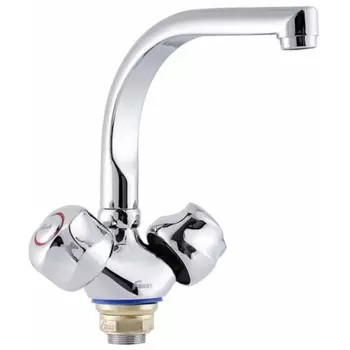 Смеситель для кухни FAUZT FZs-274-76, двухвентильный, длина излива 180 мм, хром