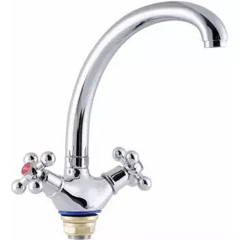 Смеситель для кухни FAUZT FZs-293-32, двухвентильный, длина излива 210 мм, хром