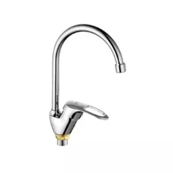 Смеситель для кухни Feinise S4802, однорычажный, высокий излив, гайка, картридж 40 мм, хром 908537