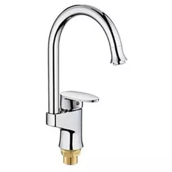 Смеситель для кухни Feinise S5002, однорычажный, высокий излив, гайка, картридж 40 мм, хром 908537