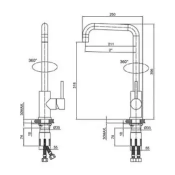 Смеситель для кухни IDDIS Kitchen, K05STL0i05