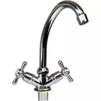 Смеситель для кухни Istok life Luxe 0402.437, двухвентильный, с поворотным изливом, хром