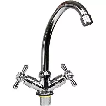 Смеситель для кухни Istok life Luxe 0402.437, двухвентильный, с поворотным изливом, хром