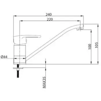 Смеситель для кухни Istok life Standard 0402.716, однорычажный, хром