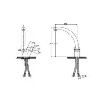 Смеситель для кухни KAISER County 55244-1, однорычажный, бежевый песок