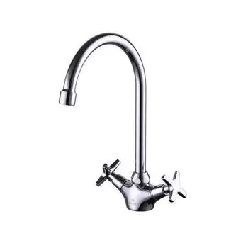 Смеситель для кухни KAISER Crystal 28133, двухвентильный, длина излива 174 мм, хром