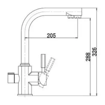 Смеситель для кухни KAISER Decor 40144-10, однорычажный, длина излива 205 мм, белый