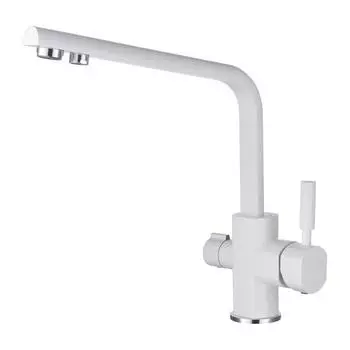 Смеситель для кухни KAISER Decor 40144-10, однорычажный, длина излива 205 мм, белый