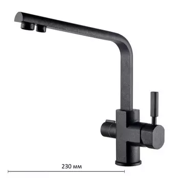 Смеситель для кухни KAISER Decor 40144-2, однорычажный, длина излива 205 мм, черный мрамор 697008