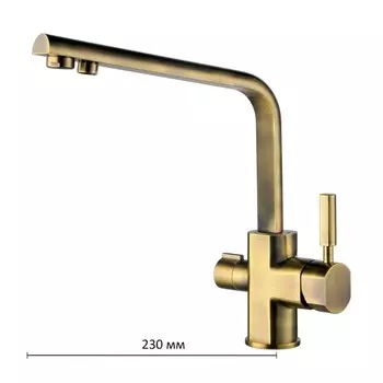 Смеситель для кухни KAISER Decor 40144-3, однорычажный, длина излива 205 мм, бронза