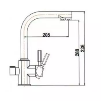 Смеситель для кухни KAISER Decor 40144, однорычажный, длинна излива 205 мм, хром