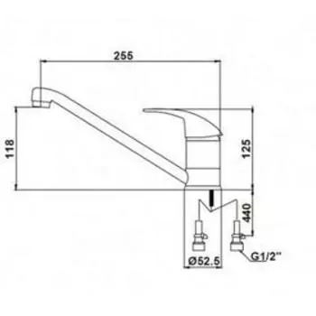 Смеситель для кухни KAISER Magistro 14133-6, однорычажный, излив 230 мм, песочный мрамор