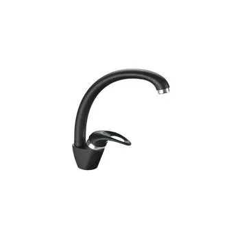 Смеситель для кухни "Карельский камень" КМ003/Q4, однорычажный, матовый, черный