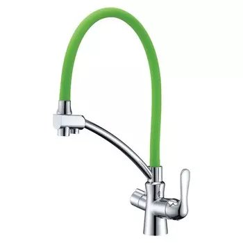 Смеситель для кухни Lemark Comfort LM3070C-Green, однорычажный, выход для питьевой, зеленый 907663