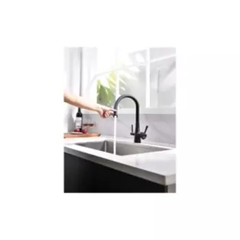Смеситель для кухни Lemark Comfort LM3075BL, однорычажный, выход для питьевой, черный