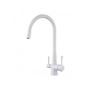 Смеситель для кухни Lemark Comfort LM3075W, однорычажный, излив 225 мм, белый