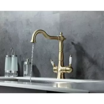 Смеситель для кухни Lemark Villa LM4858B, однорычажный, выход для питьевой, бронза