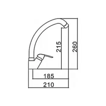 Смеситель для кухни OULIN OL-8000, однорычажный, излив 182 мм, высокий, хром
