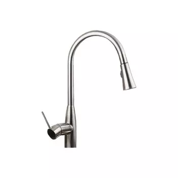 Смеситель для кухни OULIN OL-8016, однорычажный, выдвижной излив 220 мм, сатин