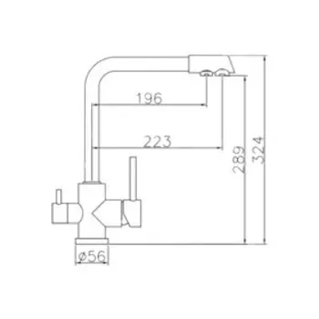 Смеситель для кухни OULIN OL-8073, двухрычажный, излив 215 мм, выход на питьевую, сатин