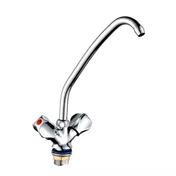 Смеситель для кухни "ПСМ-Профсан" PSM-120-50, двухвентильный, излив 160 мм, хром