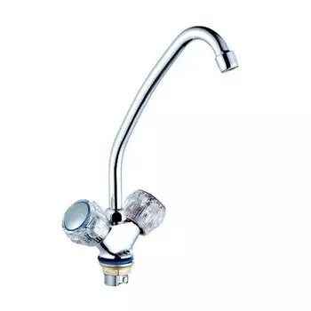 Смеситель для кухни "ПСМ-Профсан" PSM-127-65, двухвентильный, излив 160 мм, хром