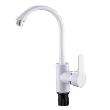 Смеситель для кухни "РМС" PL5-017F-1, однорычажный, картридж 40 мм, ABS-пластик, белый