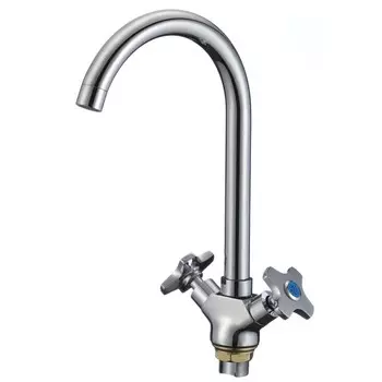 Смеситель для кухни RMS SL115-274F, двухвентильный, крепление гайка, высокий излив, хром